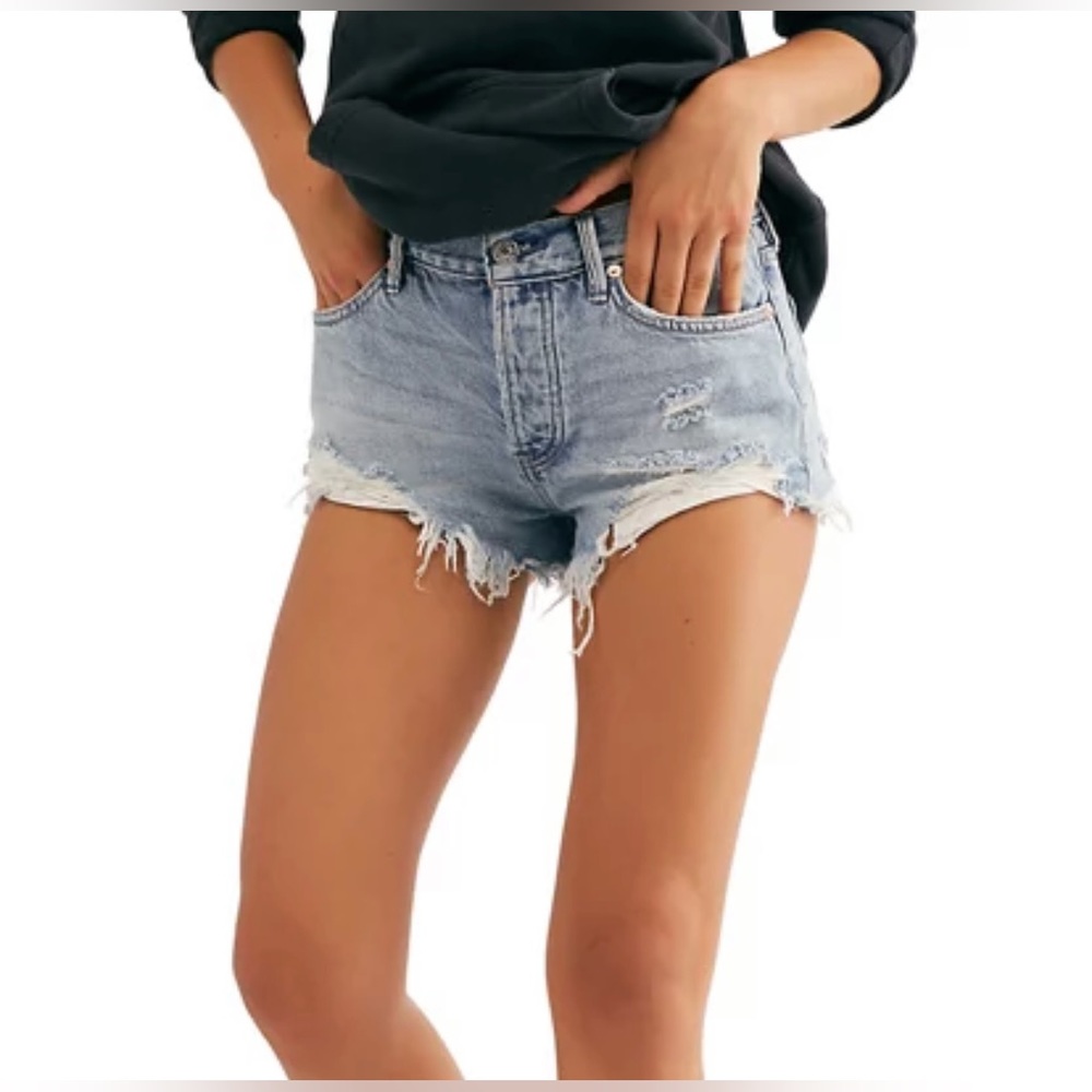 Free People Loving Good Vibrations Denim Shorts in Heritage Somerset